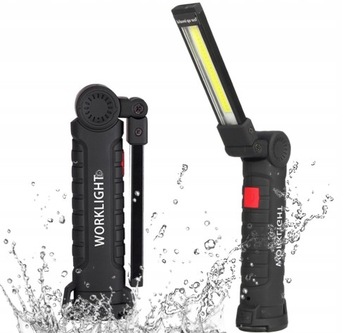 МОЩНАЯ СВЕТОДИОДНАЯ ЛАМПА ДЛЯ МАСТЕРСКИХ, МАГНИТНЫЙ КРЮЧОК, ПЕРЕЗАРЯЖАЕМЫЙ USB 5 В 1