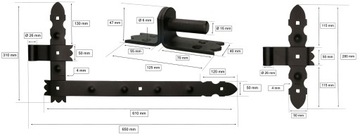 ПЕТЛЯ УГЛОВАЯ ДЛЯ ДВЕРЕЙ 600х50ММ НАБОР 12 ЭЛЕМЕНТОВ