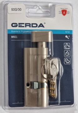 Wkładka z Gałką GERDA WKE1 50G/30 Nikiel Satyna