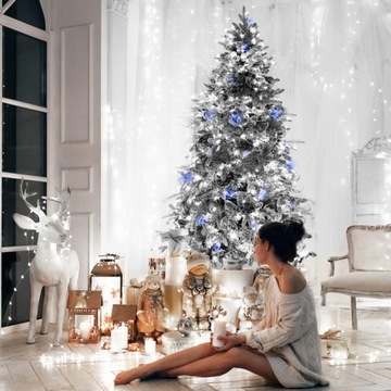 РОЖДЕСТВЕНСКИЕ ЕЛОЧНЫЕ гирлянды 100 светодиодов ХОЛОДНЫЙ БЕЛЫЙ ВНЕШНИЙ ИНТЕРЬЕР ПРОГРАММАТОР