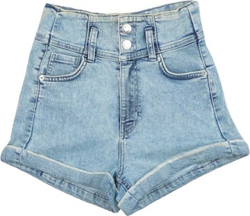 Bershka Jeansowe Krótkie Spodenki Szorty Jeans Bawełna Wysoki Stan L 40