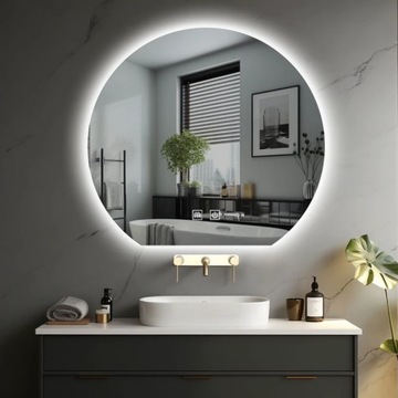 IREDA Lustro łazienkowe z oświetleniem LED, okrągłe, 50 cm
