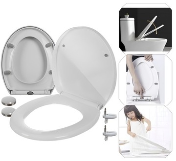 Универсальное сиденье для унитаза премиум-класса с медленным закрыванием для прочного сиденья