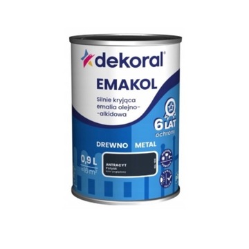 Dekoral Emakol Emalia Drewno Metal Antracyt 0,9l