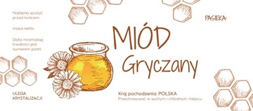 Etykieta Naklejka na MIÓD GRYCZANY 100SZT 125x55
