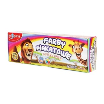 КРАСКИ ДЛЯ ПОСТЕРОВ 20мл/12 ЦВЕТОВ ЖИВОТНЫЕ