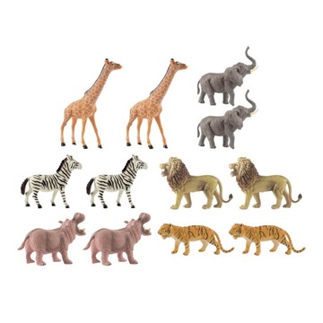 12x Realistic Animals Figures for Educational Toys Cake Topper Forest
