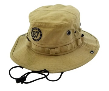 Bucket Kapelusz AEROPOSTALE 87 Wyszycie 57-58cm ORYGINAŁ Logo Beżowy