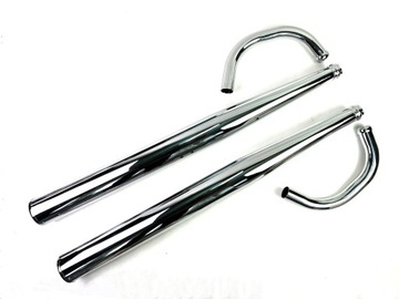 Tłumiki kolanka Jawa 350 TS 638 długie dolne 103 cm 12V Duells