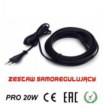 Zestaw z wtyczką grzewczy samoregulujący PRO20W 2m