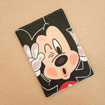 Funda de cuero PU para pasaporte de Mickey Pooh y