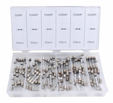 НАБОР СТЕКЛЯННЫХ ПРЕДОХРАНИТЕЛЕЙ ПРЕДОХРАНИТЕЛИ 6X32MM