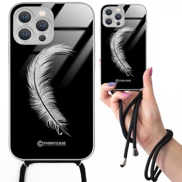 ETUI CROSSGLAM SREBRNE BROKAT do IPHONE 13 PRO MAX Pióro Sweet Serce Wzory