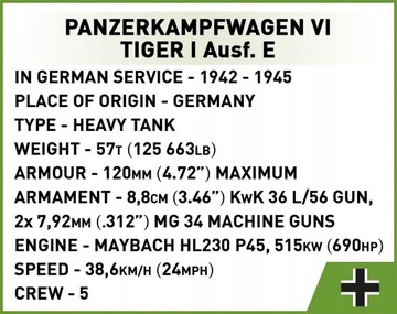 Cobi 2587 Panzerkampfwagen Vi Tiger и Ausf Tank. E Executive Edition