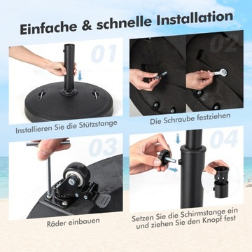 Основание для зонта 23 кг с колесиками и ручками Подставка для зонта 38/48мм Ø52см