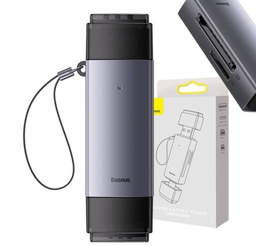 BASEUS ADAPTER CZYTNIK KART PAMIĘCI microSD SD TF USB 3.0 USB-C TYP-C OTG