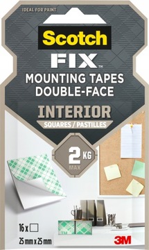 3M Scotch-Fix 4496-ST16-P Kwadraty montażowe 25x25mm op.