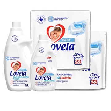 LOVELA Zestaw Kapsułki do prania 2x23 szt. Odplamiacz Płyn do płukania