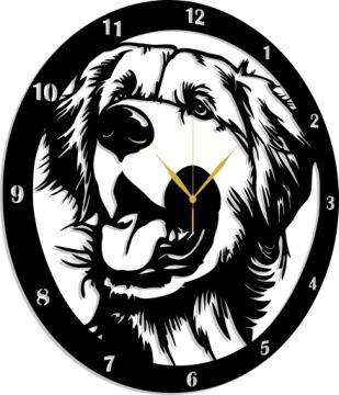 ZEGAR PIES GOLDEN RETRIEVER RASY PSÓW 80CM 3D