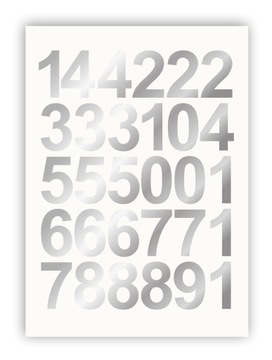 Самоклеящиеся буквы серебряного цвета с алфавитом и цифрами 50 мм.