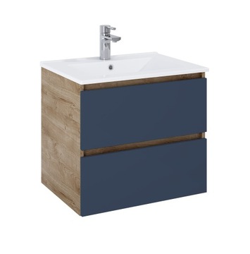 Szafka podumywalkowa Top wisząca dąb / niebieska mat pod umywalkę 60 cm