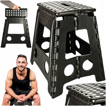 TABORET SKŁADANE KRZESŁO STOŁEK TURYSTYCZNY ANTYPOŚLIZGOWY 39cm 150KG