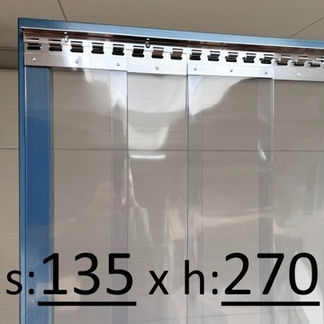 Kurtyna paskowa 135x270 folia pas PCV grubość 2mm zasłona drzwiowa