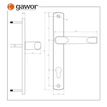 Дверные ручки Ручка для ворот 90W Антрацит + замок 90/22