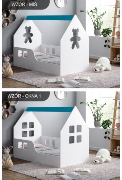 ДОМ КРОВАТЬ 140/70 СИНИЙ + МАТРАС