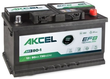 Akumulator 12V 80Ah 730A P+ EFB Start-Stop Akcel Varta Clarios