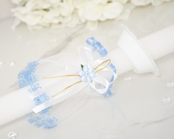 Zestaw stroik, okapnik na świecę, pudełko komunia