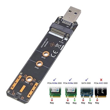 harayaa Karta konwertera USB 3.1 na NVME Dual Protocol M.2, wysoka wydajność