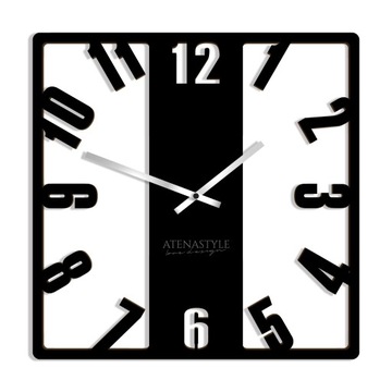 Zegar ścienny Modern czarny Cichy stylowy 30 cm