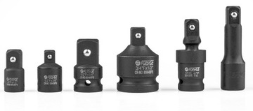 ADAPTERY REDUKCJE UDAROWE NASADKI PRZEGUB ZESTAW STAL CR-MO 1/2-3/8