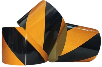 СВЕТООТРАЖАЮЩАЯ ЛЕНТА ДЛЯ ЛЕСТНИЦ, ЖЕЛТАЯ И ЧЕРНАЯ СТОРОНА 10 СМ