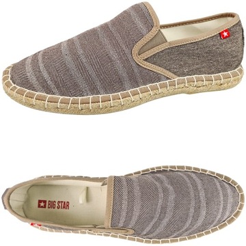 ESPADRYLE MĘSKIE BIG STAR BRĄZ FF174541 R43