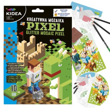 Mozaika dla dzieci kreatywna kolorowanka MINECRAF