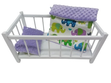 DREWNIANE ŁÓŻECZKO dla lalek + POŚCIEL - PRODUCENT.