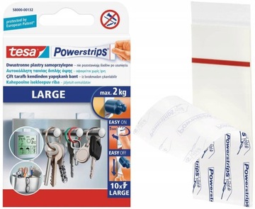 TESA PLASTRY MONTAŻOWE POWERSTRIPS LARGE 2KG 10SZT