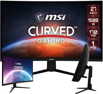 Monitor MSI G273CQ VA QHD LED 2560 × 1440 170 Hz 2 HDMI Curved Gamingowy 27