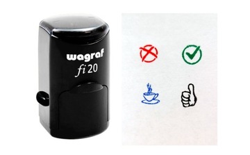 Pieczątka Automatyczna Wagraf fi 20 Okrągła 20 mm czarna średnica 2cm