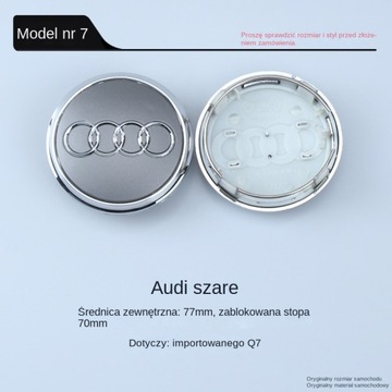 КРЫШКИ ЗАГЛУШКИ КОЛПАКИ ДЛЯ ДИСКОВ AUDI - 69 ММ - ЧЕРНЫЕ 4 ШТ.