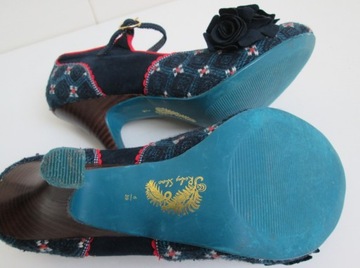 Ruby Shoo buty vintage czółenka na obasie retro 39 jak NOWE