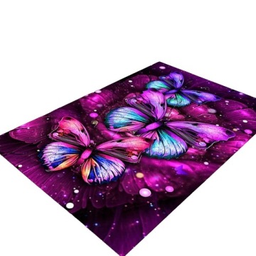 NOWOCZESNY DYWAN KOLOROWE 3D MOTYLE 140x200