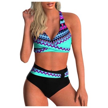 STRÓJ KĄPIELOWY BIKINI WYSOKI STAN KOLORY S
