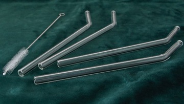 НАБОР МНОГОРАЗОВЫХ СТЕКЛЯННЫХ СОЛОМОК ИЗ 4 ШТ. + ЩЕТКА