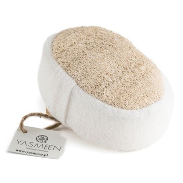 Yasmeen Gąbka z naturalną Loofah dwustronna, gąbka naturalna