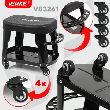 СТУЛ ДЛЯ МАСТЕРСКОЙ СИДЕНЬЕ СТУЛ СТУЛ С ПОЛКОЙ STRONG SOLID