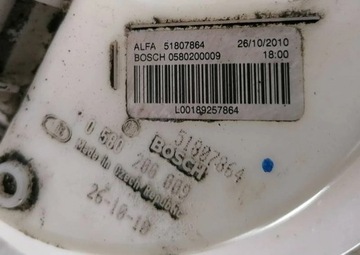 ALFA ROMEO GIULIETTA 10- 1.4 B ČERPADLO PLOVÁK PALIVA 51807864