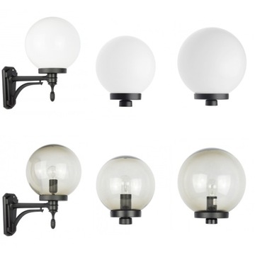 Черный уличный настенный светильник, шар